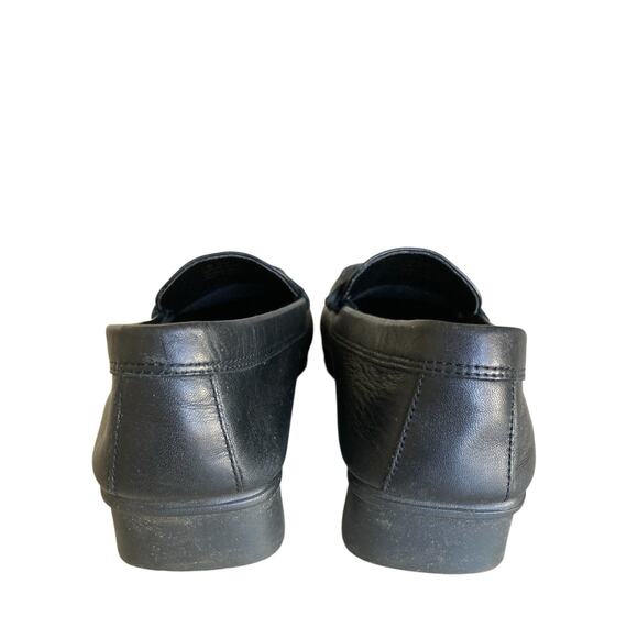 Vintage 90s Y2k What’s What Aerosoles Black Leather Square Toe Penny Loafers 7 - Picture 6 of 8